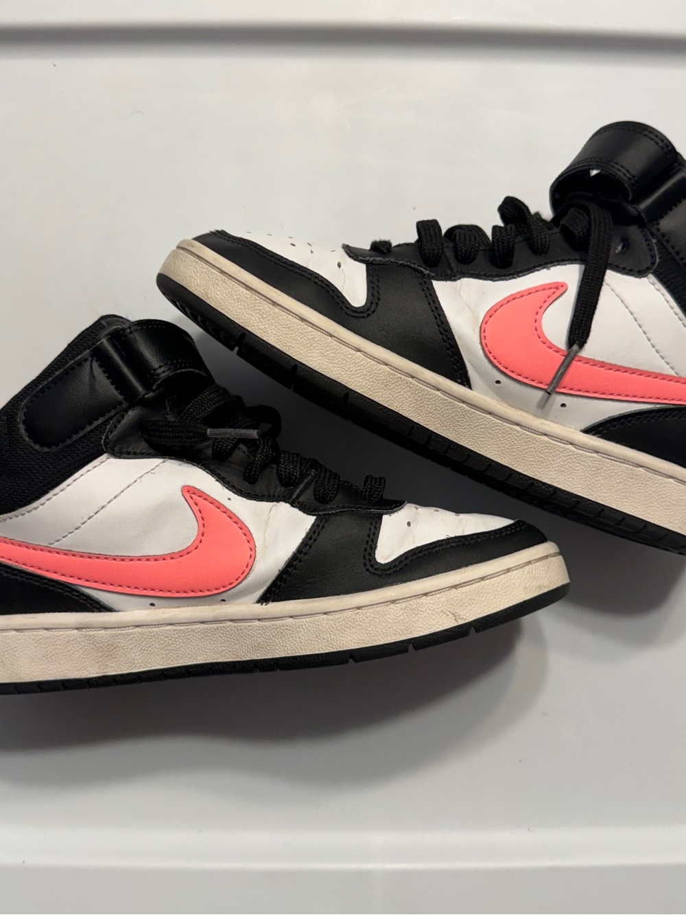Nike Kids Black White Pink High-Top Sneakers